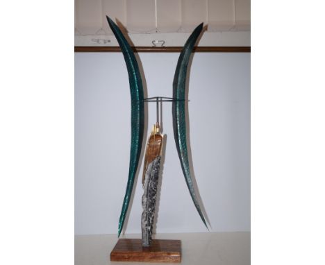 Scratch built weather vane built from wood, marble &amp; metal Height 80 cm
