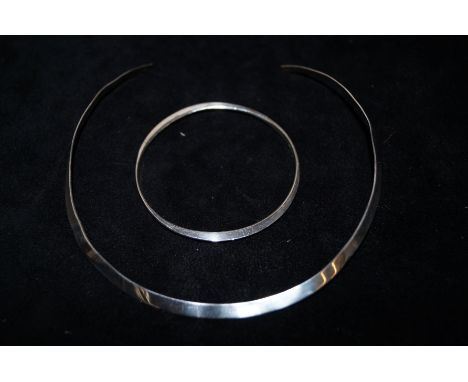 Silver necklace &amp; matching bangle
