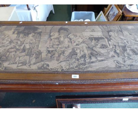 A Oak Framed Continental Tapestry, Tavern Scene, 152 Cm Long