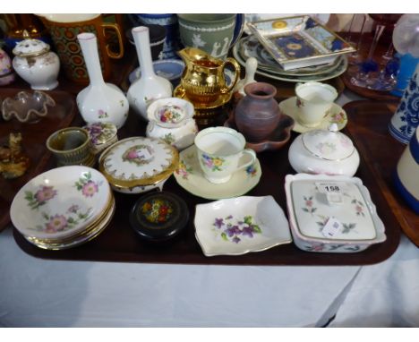 A Tray of Ceramics to Include Pin Dishes, Ceramic Boxes, Noritake Cup and Saucers Etc