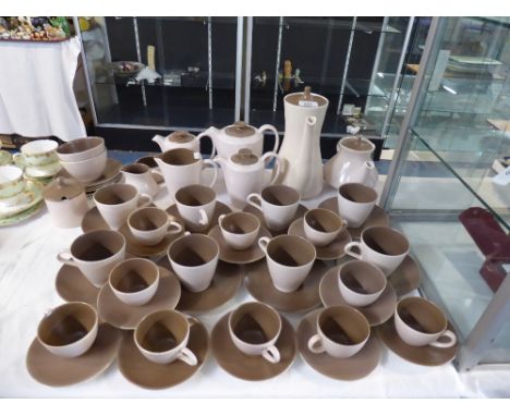 A Large Collection of Poole Coffee and Tea Wares to Include Five Tea and Coffee Pots, Eight Teacups and Saucers, Eight Coffee
