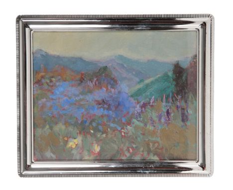 20TH CENTURY SCHOOL, 'SANTA BARBARA BOTANIC GARDENS' impasto oil on board, 19.5cm x 24.5cm, titled to reverse on board, in la