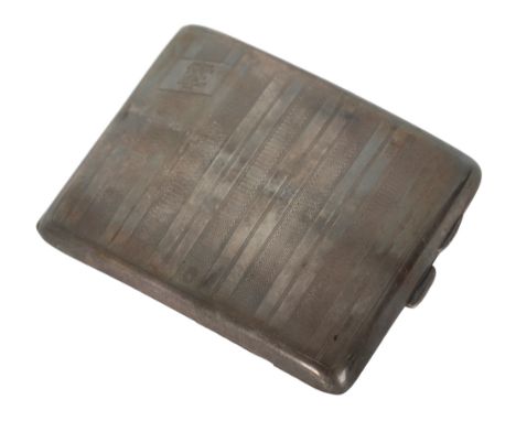 A SILVER CIGARETTE CASE BY FREDERICK FIELD LTD Birmingham, 1926, with tooled decoration to both sides, engraved to the interi
