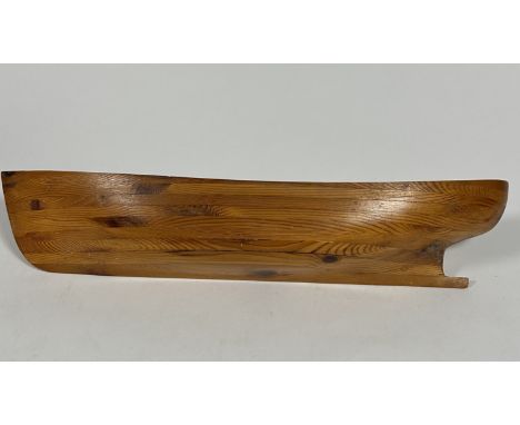 Property from the Estate of the Late Frank Pottinger RSA: a hand carved pitch pine laminated ships hull wall shelf, (H x 10.5