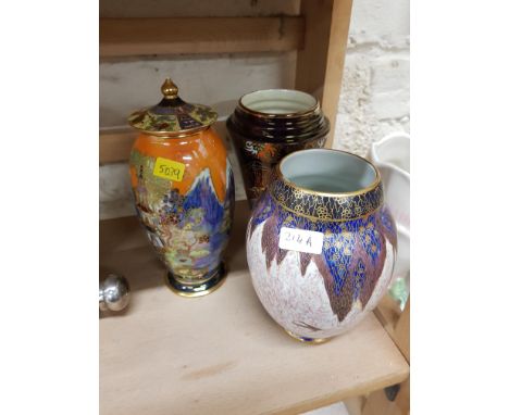 3 CARLTONWARE VASES A/F