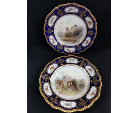 ROYAL WORCESTER 2 PLATES SIGNED J STINTON