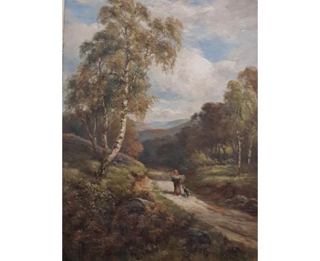 CONTINENTAL OIL ON CANVAS - THE STICK CARRIER - SIGNED 61CM (H) X 45CM (L)