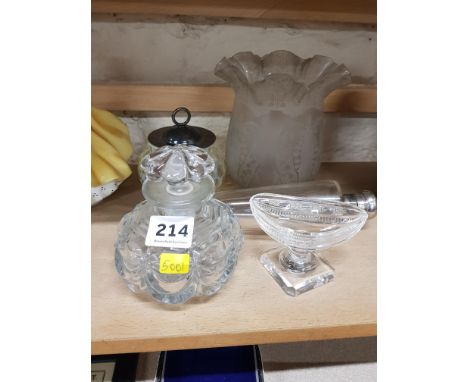 SHELF LOT OF GLASSWARE