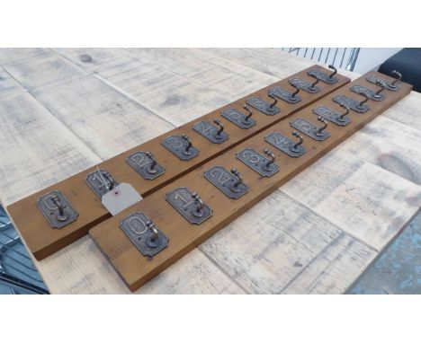 COAT RACKS, a pair, vintage 1940's inspired design, 100cm L. (2)