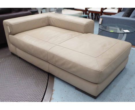 SOFA CHAISE, leather by Italsofa, 107cm x 185cm L x 70cm H. (with faults)