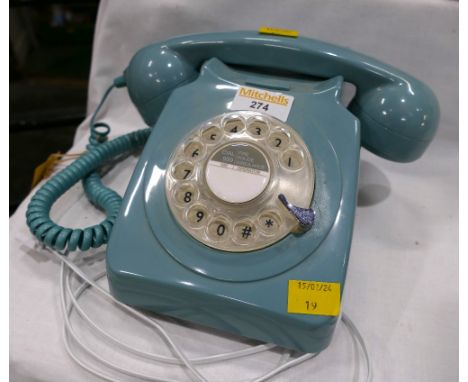 Retro style blue GPO rotary telephone 