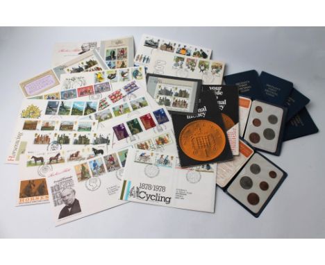 First Day Covers and Britain' s first decimal coin sets and guidebook