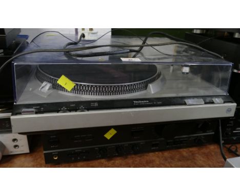 Technics SL3200 record player and Technics amplifier (some cables missing)
