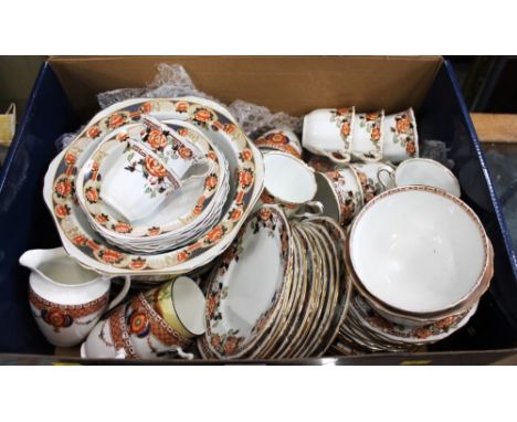 Staffordshire polychrome part tea set 