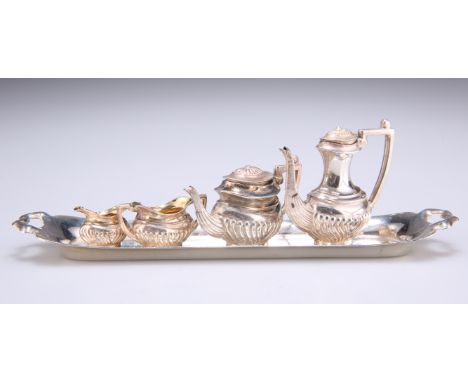 AN ELIZABETH II SILVER MINIATURE TEA AND COFFEE SERVICE,&nbsp;by&nbsp;A Marston &amp; Co, Birmingham 1969, comprising teapot,