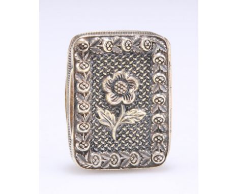 A GEORGE IV SILVER VINAIGRETTE,&nbsp;by&nbsp;Ledsam &amp; Vale, Birmingham 1820, rectangular, embossed top and bottom with a 