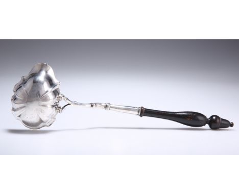 A GEORGE II SILVER TODDY LADLE,&nbsp;by&nbsp;Edward Aldridge&nbsp;I, London 1742, with single-lipped shaped oval bowl and tur