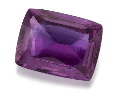 A RECTANGULAR CUSHION-CUT COLOUR CHANGE PURPLE SAPPHIRE, 3.69 carat.

The stone is accompanied by a Purple Sapphire Report by