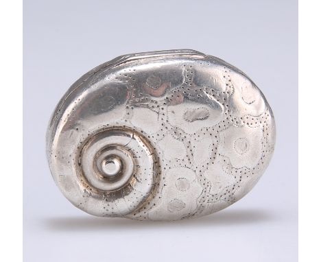 A RARE GEORGE III SILVER NOVELTY VINAIGRETTE,&nbsp;by&nbsp;Matthew Linwood, Birmingham 1804, in the form of&nbsp;an ammonite,