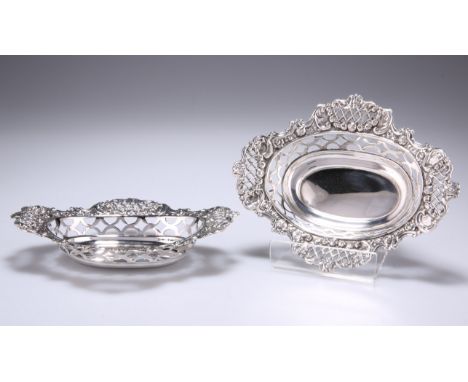 A PAIR OF VICTORIAN SILVER BON BON DISHES,&nbsp;by&nbsp;William Hutton &amp; Sons Ltd, Birmingham 1898, shaped oval, pierced 