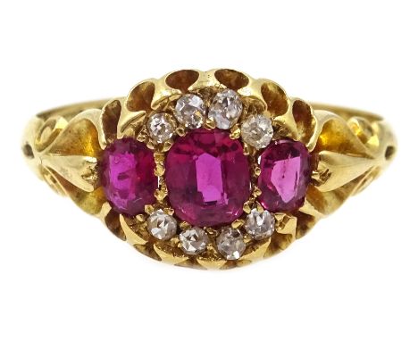 Edwardian 18ct gold ruby and diamond ring by Edward Durban & Co, Chester 1903  Condition Report & Further Details The total w