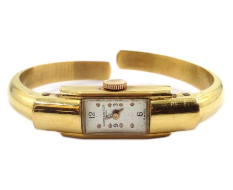 Baume &amp; Mercier ladies 18ct gold bangle wristwatch, stamped 750 Condition Report &amp; Further Details Approx 13.4gm excl