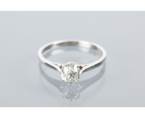 DIAMOND SOLITAIRE RING
the old cushion cut diamond approximately 0.89 carats, unmarked, size P