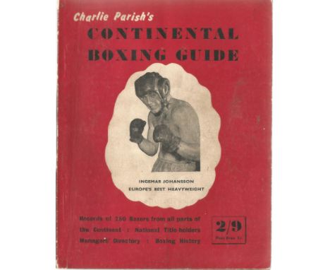 CHARLIE PARISH'S 1956 CONTINENTAL BOXING GUIDE Softcover Record Book. Good Condition. All autographs are genuine hand signed 