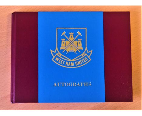 Football West Ham United autograph book collection from the early 2000s includes Hammer legends such as Harry Redknapp, Steve