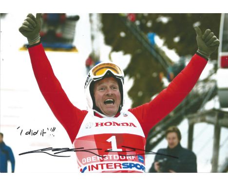 Eddie Edwards signed 12x8 colour photo inscribed I Did It, Michael Edwards (born 5 December 1963), known as "Eddie the Eagle"
