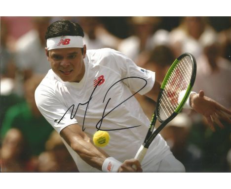 Tennis Milos Raonic signed 12x8 colour photo, Milos Raonic ( born December 27, 1990) is a Canadian professional tennis player