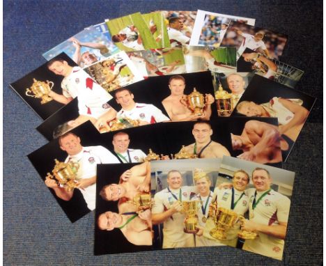 ENGLAND 2003 RUGBY WORLD CUP FINAL 23 8x10 Photos inc, Jonny Wilkinson, Ben Kay, Lawrence Dallaglio, Neil Back, Mike Catt, Ma