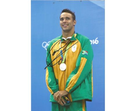 Olympics Chad Le Clos signed 6x4 colour photo of the Gold and triple Silver medallist in the 100m and 200m Butterfly swimming