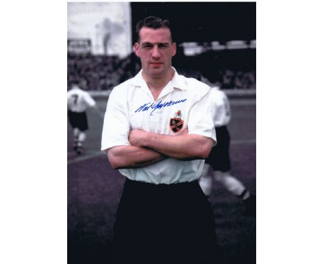 NAT LOFTHOUSE 1954: Autographed 16 x 12 photo, depicting Bolton Wanderers centre-forward NAT LOFTHOUSE posing for photographe