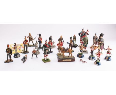 D F Grieve and other makers. A collection of British Army model figures,  including Scots Guards, 16th Lancers etc.