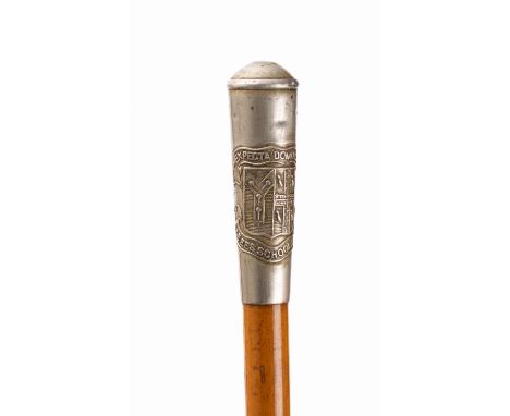 A silver pate mounted swagger stick for St. Bees School OTC:, 69cm long