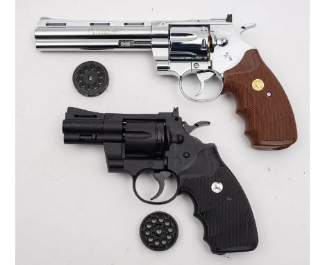An Umarex Colt Magnum .357 Magnum .177 calibre CO2 air pistol revolver serial number '15A66227', black frame and cylinder, bl