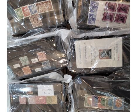 GB, British commonwealth and world stamps on approx 300 stock cards including high values, India, KGV to 25 R, China Italy, e