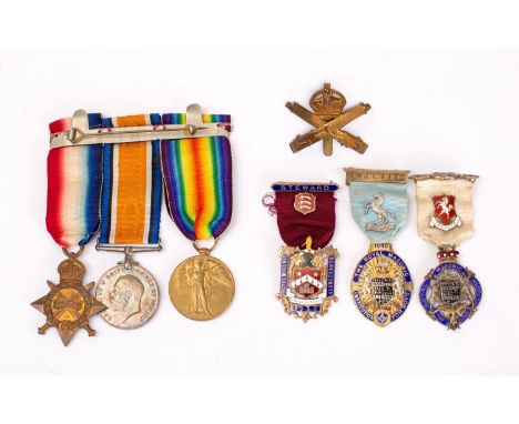 A WWI trio to '3100 Pte E.T Payne 7-Lond. R': comprising 1914-15 Star War Medal and Victory Medal, together with a Machine Gu