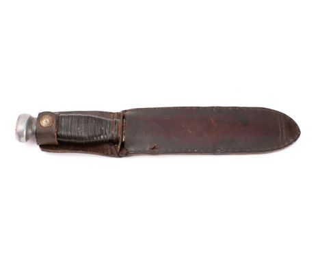 A WWII period US Gladstone Marble Fighting Knif,  the straight clipped back single edge fullered blade stamped 'Marbles. Glad