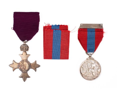 A George V silver Military MBE, maker Garrad &amp; Co, London 1929: in case of issue, together with an ERII Imperial Service 