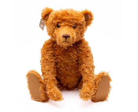 A Steiff Limited edition Teddy Bear 58,  rusty plush body with growler, plastic eyes, stitched nose and mouth, button and lab