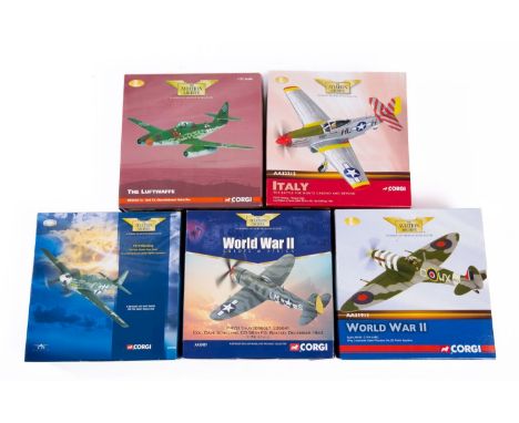 Corgi  Aviation Archive, a boxed group of five 1/72nd scale aircraft,  including AA33801 'P-47D Thunder bolt', AA32202 'P51D 