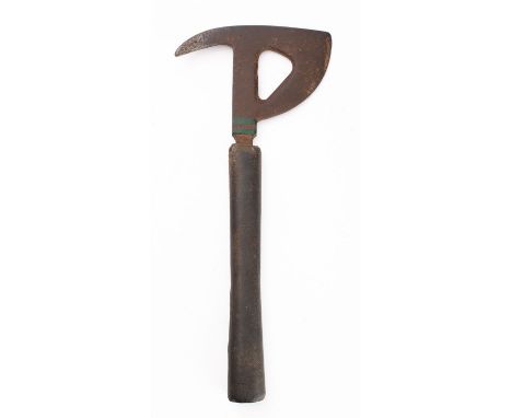 A WWII Air Ministry aircraft escape axe stamped with crown and 'AM' cipher. 