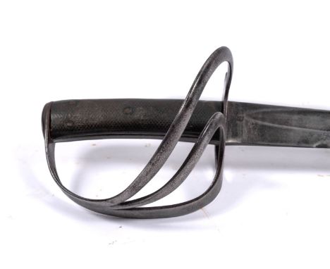 A British 1853 pattern Cavalry Trooper's sword the slightly curved single-edged blade stamped with broad arrow and 'WD' over 