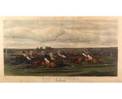 After John Frederick Herring Senior (1795-1865)Fores's National Sports, Racing, Plate 1, Saddling, and Racing, Plate 3, the R