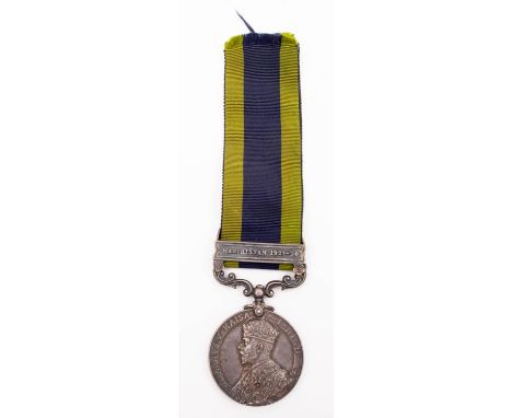 A George V India General Service Medal with Waziristan clasp to ' 781271 O.Pte W J Brown  R Tank Corps': 