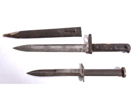 An Austro Hungarian M1895 bayonet, maker Fegyver es Gepgyar,  the straight single edge fullered blade stamped 'FEGY over stee