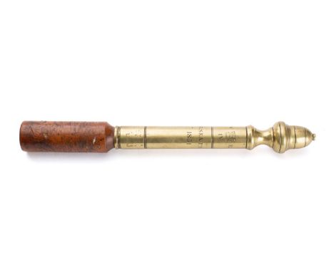 A William IV brass tipstaff for Nailsea Parish, 1831,  turned acorn finial over brass shaft  inscribed as per title with crow