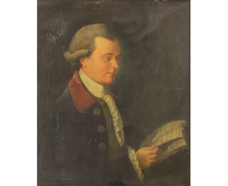 19th Century school, portrait study of Doctor Charles Burney, 1726-1814, reading a musical score by Handel, Doctor Charles Bu